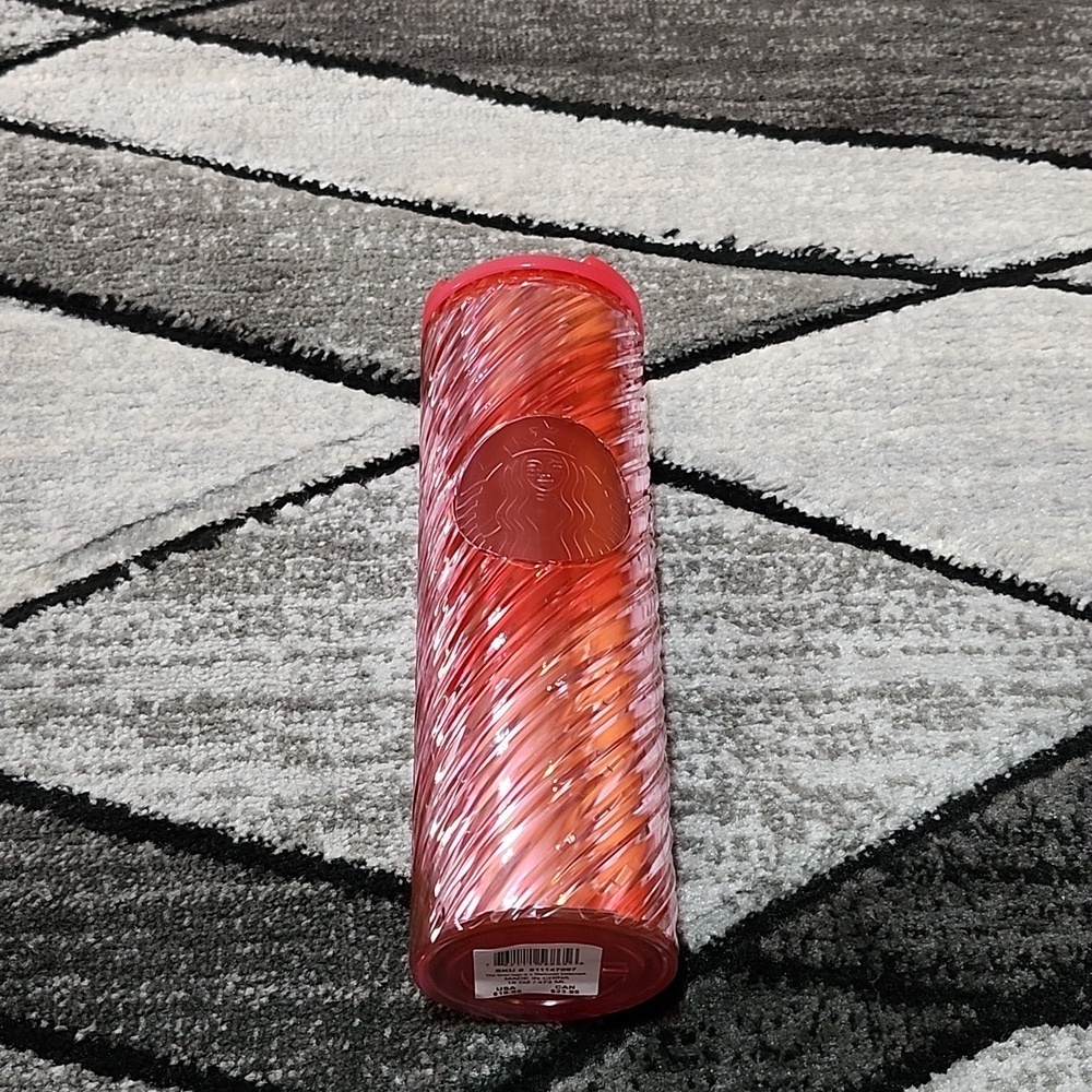 STARBUCKS 2022 SWIRL RED/PINK CANDY CANE DOUBLE WALL INSULATED 16 OZ TUMBLER